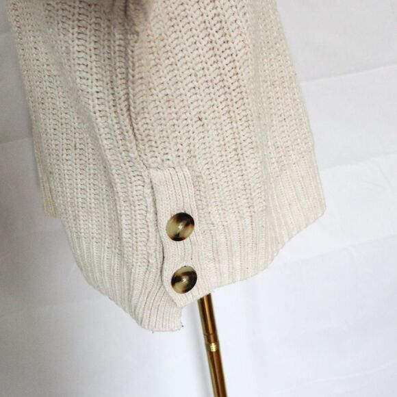 Madewell Mockneck Side Button Pullover Sweater Cream Small - Picture 6 of 8